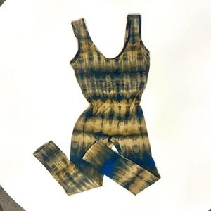 Yoga One Piece in Blue/Green Tie Dye